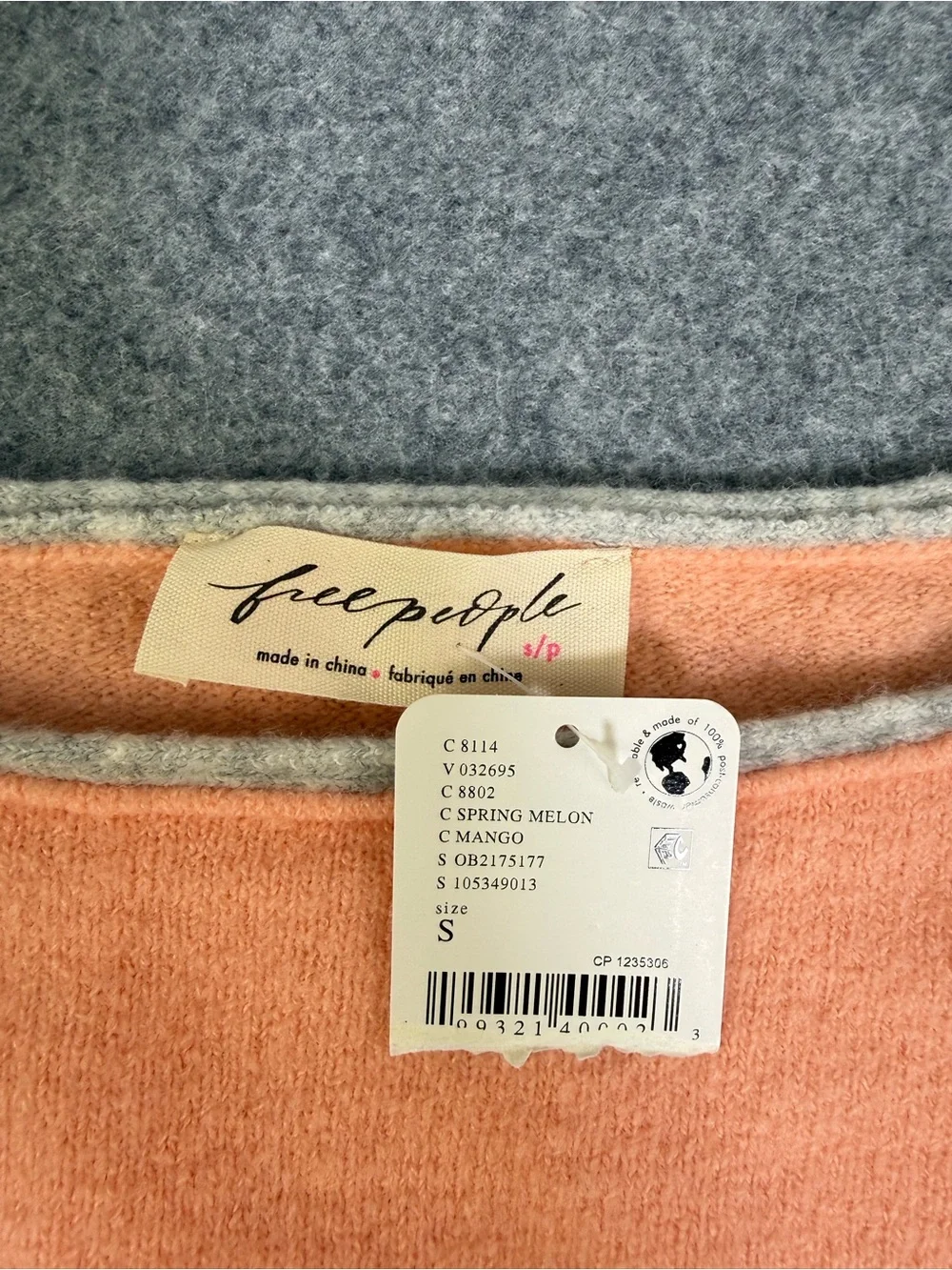 NWT Free People See Me SoftSpun Pullover Women's Size Small in Spring Melon